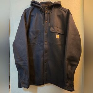 Carhartt Rain Defender Hooded Shirt Jacket 105022 - Navy Color Men's Size L